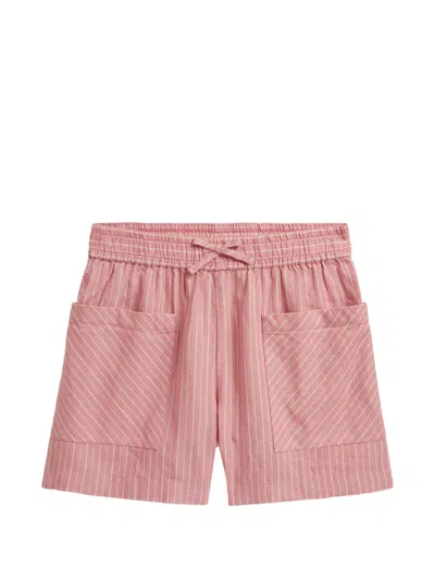Polo Ralph Lauren Kids' Striped Patch Pocket Shorts In Pink
