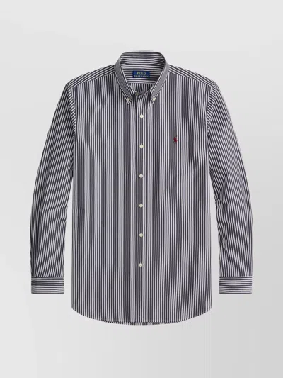 Polo Ralph Lauren Striped Pattern Button-down Collar Long Sleeves In Multi
