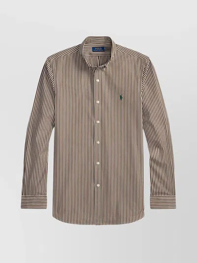 Polo Ralph Lauren Striped Pattern Button-down Collar Long Sleeves In Multi