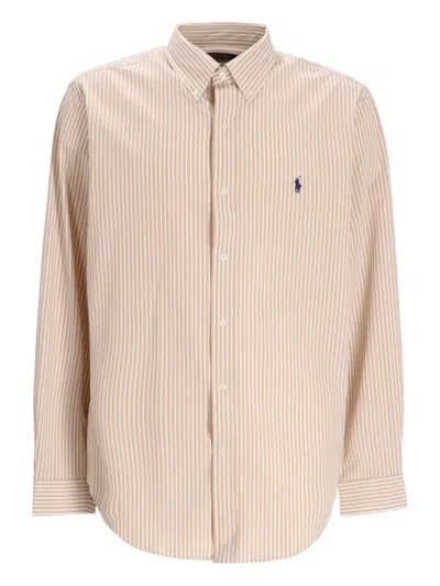Polo Ralph Lauren Striped-pattern Cotton Shirt In Brown
