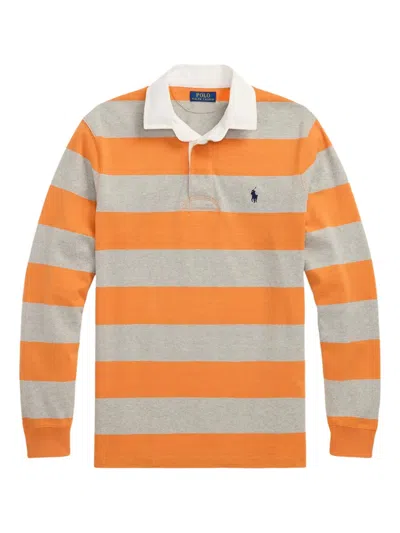 Polo Ralph Lauren Striped-pattern Long-sleeve Polo Shirt In Neutral