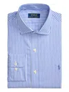 Polo Ralph Lauren Cotton Poplin Custom Fit Stripe Shirt In Blue