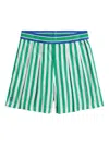 Polo Ralph Lauren Striped-pattern Pleated Shorts In Green