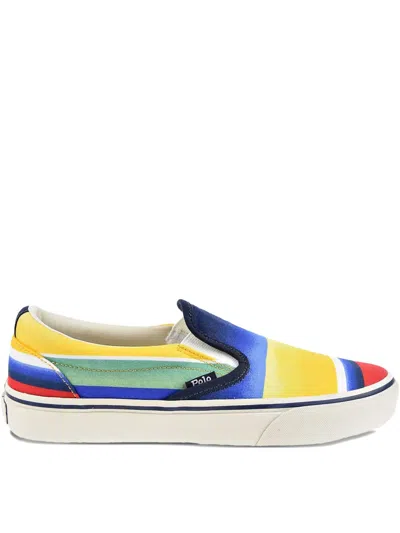 Polo Ralph Lauren Striped-pattern Slip-on Sneakers In Yellow