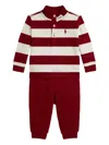 Polo Ralph Lauren Striped-pattern Trousers Set (set Of Two) In Red