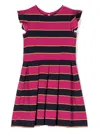 Polo Ralph Lauren Striped Pleat-detail Dress In Pink