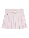 Polo Ralph Lauren Ralph Lauren Striped Pleated Oxford Mesh Skort In Pink