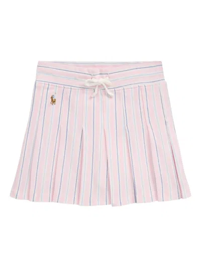 POLO RALPH LAUREN STRIPED PLEATED SKORTS