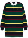 Polo Ralph Lauren Striped Cotton Jersey Rugby Dress In Green