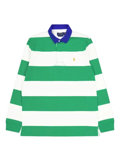 Polo Ralph Lauren Striped Polo Shirt In Stem/white