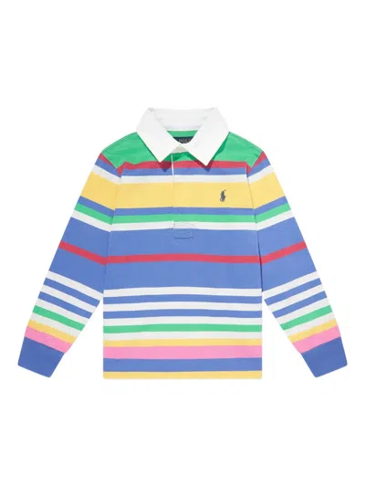 Polo Ralph Lauren Kids' Striped Polo Shirt In Blue