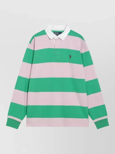 Polo Ralph Lauren Striped Long-sleeved Rugby Polo T-shirt In Multi