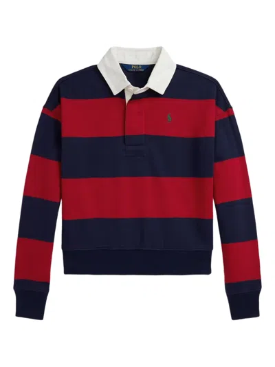 Polo Ralph Lauren Kids' Striped Polo Shirt In Red