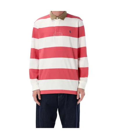 POLO RALPH LAUREN POLO RALPH LAUREN LOGO EMBROIDERED STRIPED POLO SHIRT