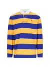 Polo Ralph Lauren The Iconic Rugby Shirt Man Polo Shirt Bright Blue Size L Cotton In Yellow
