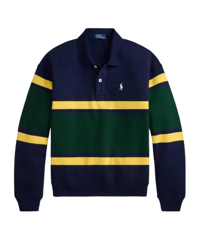 Polo Ralph Lauren Striped Polo Sweatshirt In Black