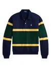 Polo Ralph Lauren Striped Cotton-blend Jersey Polo Shirt In Green