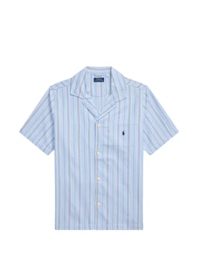 Polo Ralph Lauren Striped Poplin Pyjama Shirt In 블루