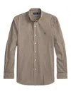 Polo Ralph Lauren Striped Pattern Button-down Collar Long Sleeves In Brown