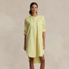 Polo Ralph Lauren Striped Poplin Sleep Shirt In Yellow
