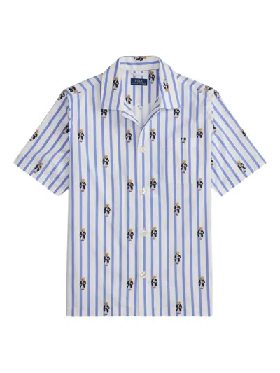 Polo Ralph Lauren Striped Pyjama Shirt In Blue