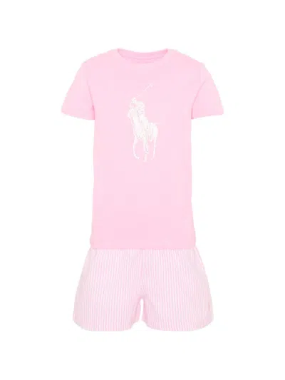 Polo Ralph Lauren Kids' Striped Pyjamas In Pink