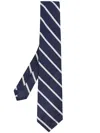 Polo Ralph Lauren Striped Repp Silk Tie In Navy/white