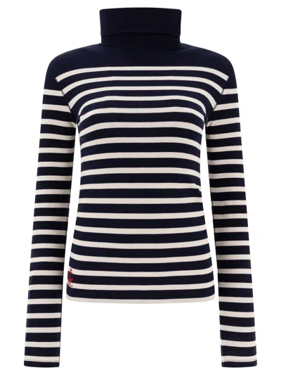 Polo Ralph Lauren Striped Rib-knit Turtleneck Sweater Knitwear In Blue