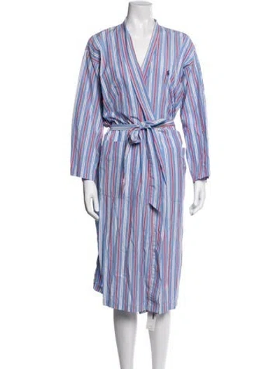 Pre-owned Polo Ralph Lauren Striped Robe In Blue