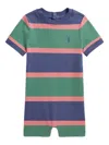 Polo Ralph Lauren Striped Romper In Green