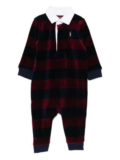Polo Ralph Lauren Babies' Striped Romper In Red