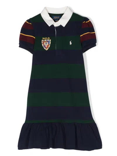 Polo Ralph Lauren Kids' Striped Rugby Dress In Blue