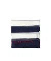 Polo Ralph Lauren Frayed Edges Striped Pattern Scarf In White