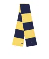Polo Ralph Lauren Blue/yellow Striped Wool Scarf In Blue