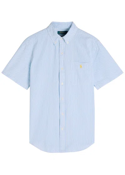 Polo Ralph Lauren Striped Seersucker Cotton Shirt In Blue