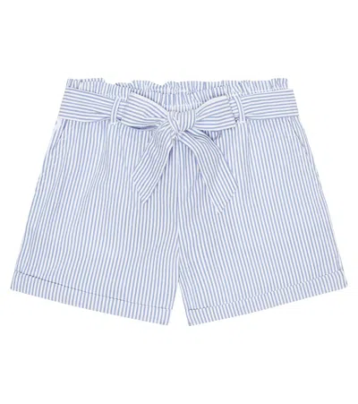 Polo Ralph Lauren Kids' Striped Seersucker Cotton Shorts In Blue