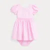 Polo Ralph Lauren Baby Girls Cotton Striped Seersucker Dress In Laguna Pink/white