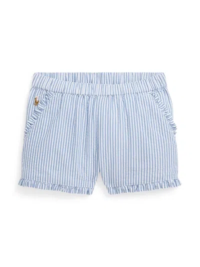 Polo Ralph Lauren Kids' Striped Seersucker Shorts In Blue