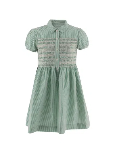 Polo Ralph Lauren Kids' Striped Shirred Dress In Multi