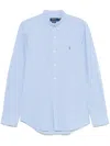 Polo Ralph Lauren Logo Striped Stretch-cotton Shirt In Blue