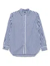 Polo Ralph Lauren Oversize Fit Striped Cotton Shirt In Blue