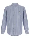 Polo Ralph Lauren Button-down Collar Striped Design Shirt In Blue