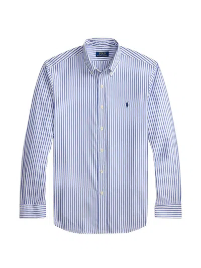 Polo Ralph Lauren Shirt Button-down Collar Cuffed Long Sleeves In Blue