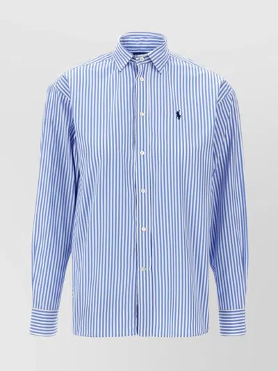 Polo Ralph Lauren Striped Shirt Collar Button-down In Blue