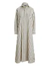 Polo Ralph Lauren Striped Shirt Dress In Neutral