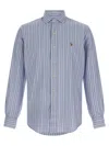 Polo Ralph Lauren Button-down Collar Striped Design Shirt In Blue