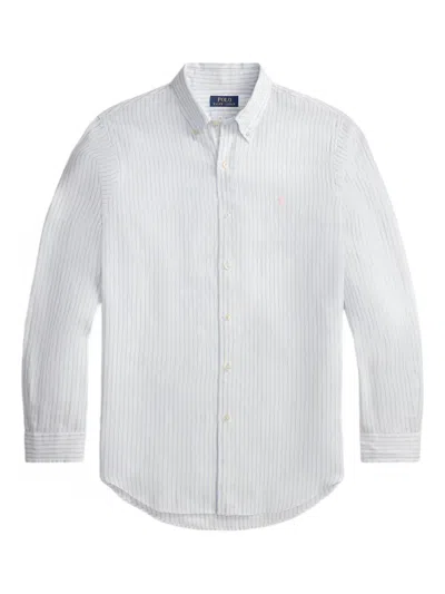 Polo Ralph Lauren Long Sleeve Button Down Striped Shirt In White