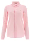 Polo Ralph Lauren Striped Shirt With Pony In Pink