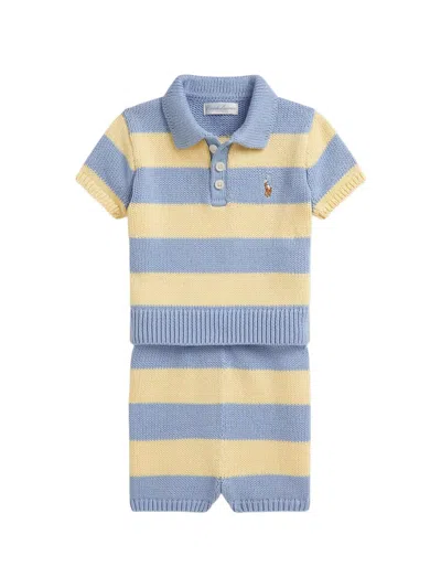 Polo Ralph Lauren Babies' Striped Short Set (set Of Two) In Blue