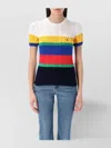 Polo Ralph Lauren Striped Short Sleeve Cable Knit Top